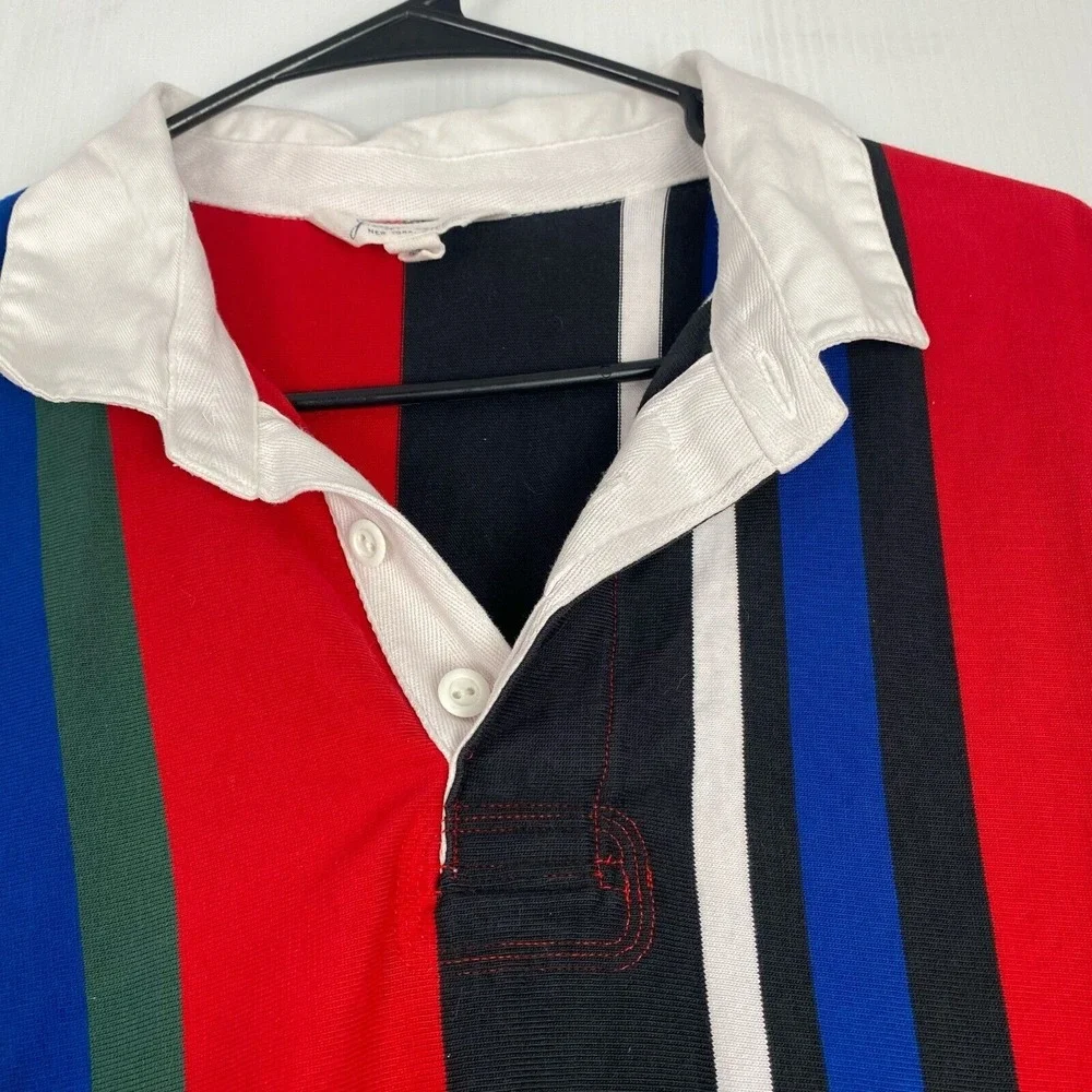 J‎ Crew Men's Rugby Shirt, Size XL with MultiColor Stripes, Short Sleeve